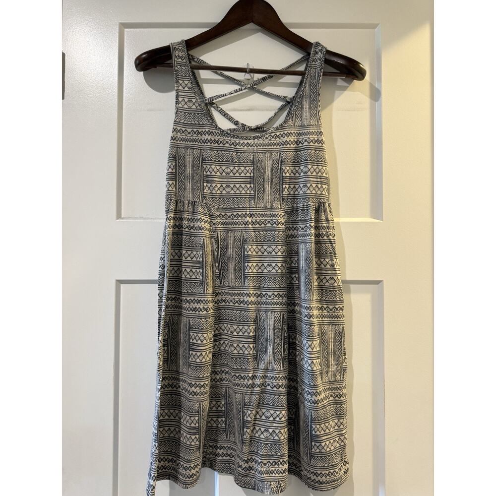 American Eagle Y2K Style Aztec Print Dress Medium 2013 Cross Back Sundress